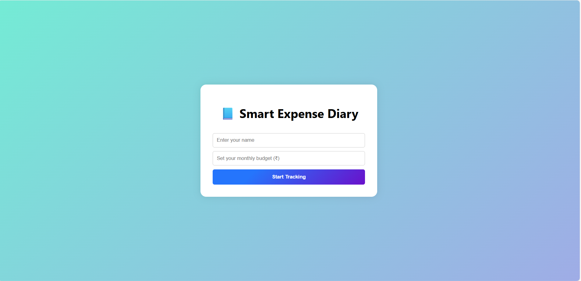 Expense tracker application interface showing a form to add expenses and a chart displaying spending patterns